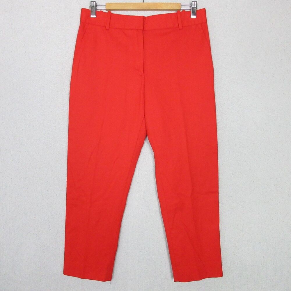 JCrew Wool Pants Trousers Womens 6 (32x26) Tailored Ankle Slim Dry Clean Red